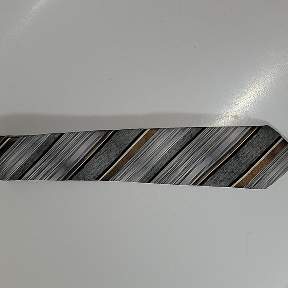 Men's Sears Striped Gray and Brown 55" Long 3" Wide Tie - Picture 2 of 6
